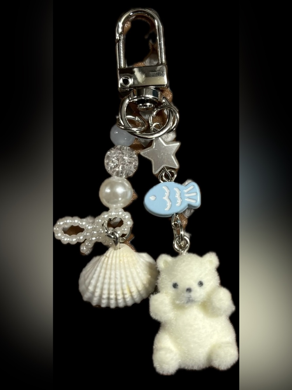 NIP Unbranded Blue Fish & white Bear Pet Charm Clip
